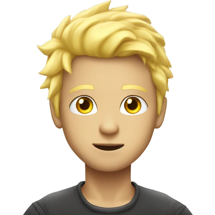 Blond hair yellow eyes boy with lightning superpowers emoji