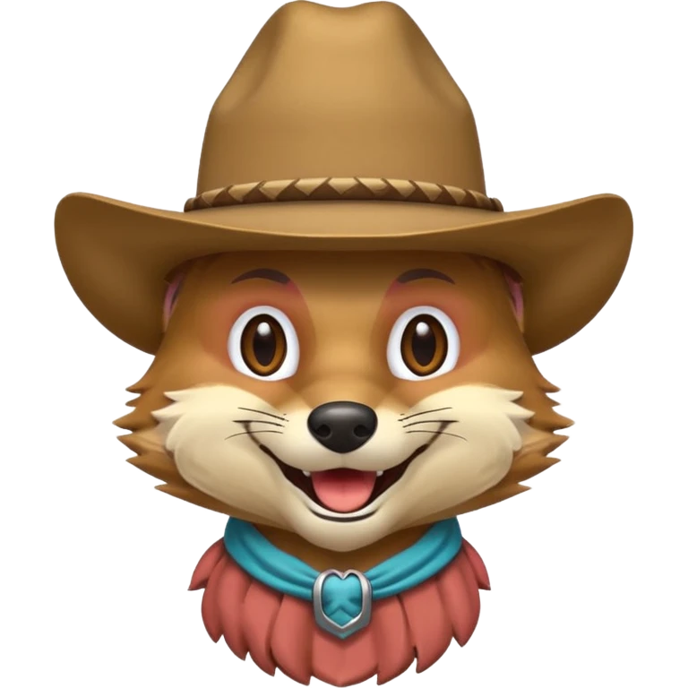 Coyote wearing a cowboy hat emoji