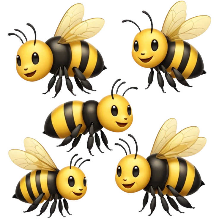 😊🥺 these emojis but with Bumblebees around it and its happy emoji