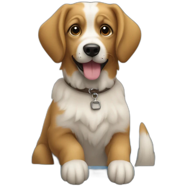 Chienne qui fait du port emoji