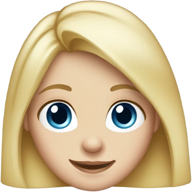 Blonde girl. Blue eyes.  Wearing Mickey ears emoji
