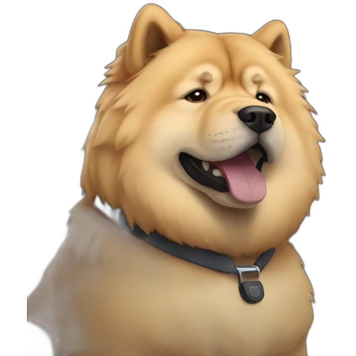Chow chow in tesla emoji
