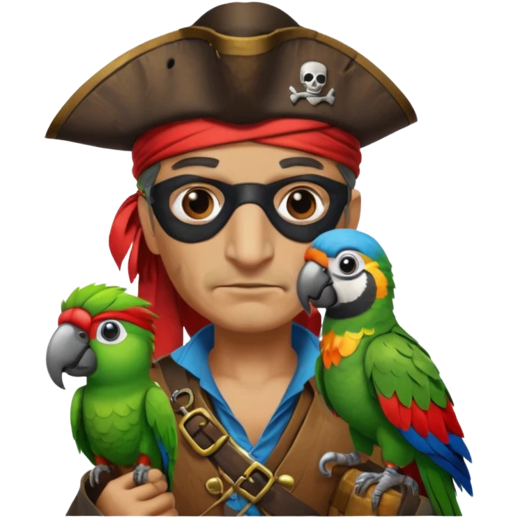 pirate and parrot emoji