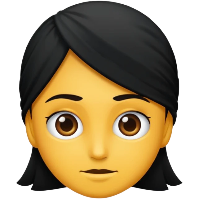 Saçı siyah ve uzun olan bir erkek çiz emoji