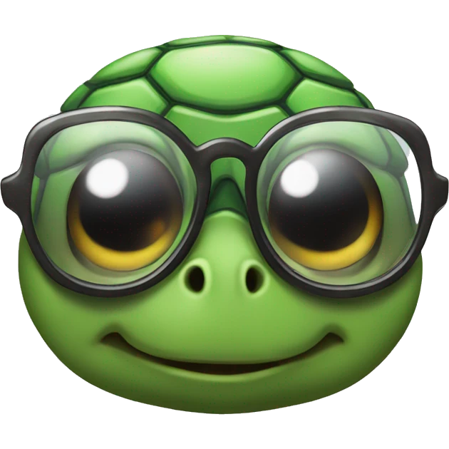 turtle wearing glass emoji