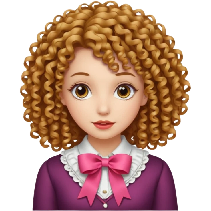 Mulher de cabelo cacheado coquete emoji