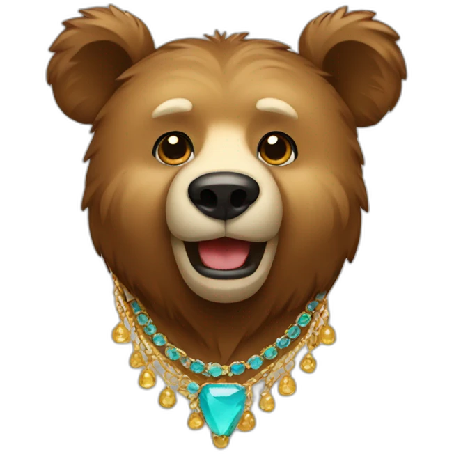 Bear with necklace emoji