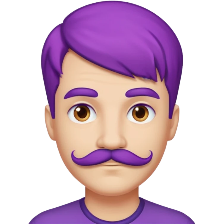 mustached purple haired emoji
