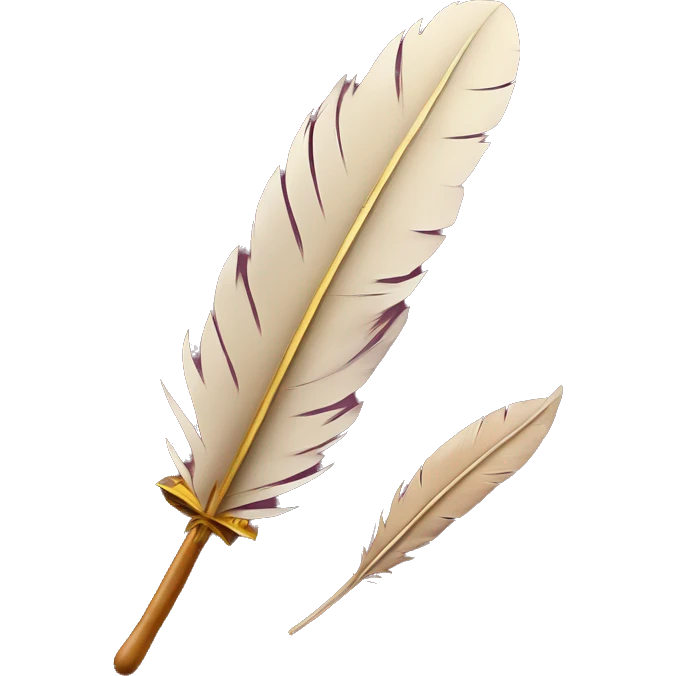 a feather quill and an open SCROLL maroon emoji