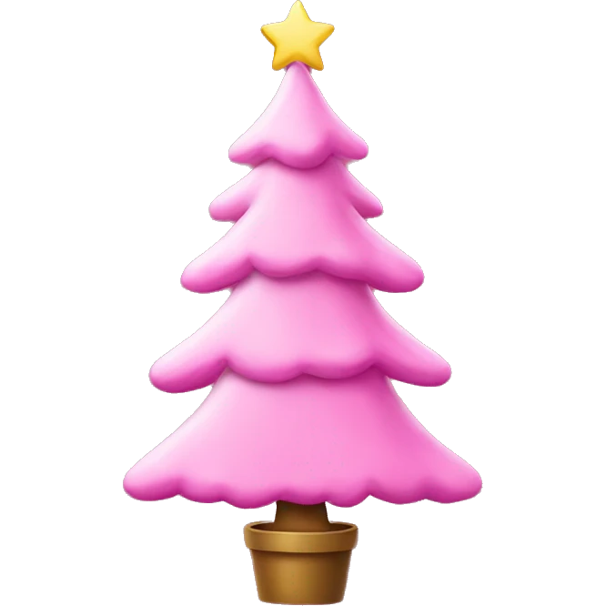Pink Christmas tree  emoji