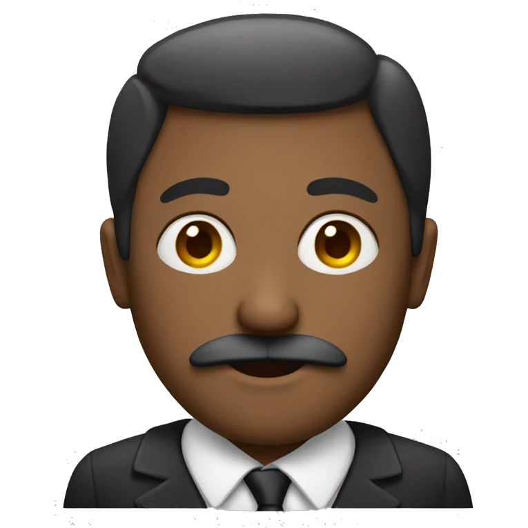 Man with a middle part and a  mustache emoji