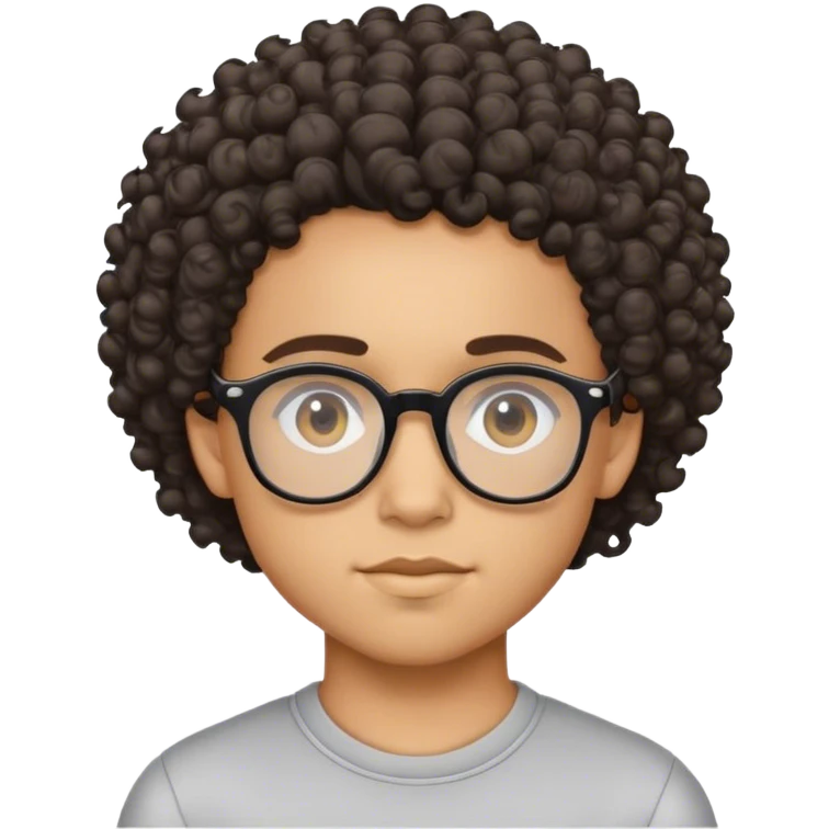 Lightskin boy with curly hair and glasses and a nice lined up haircut emoji