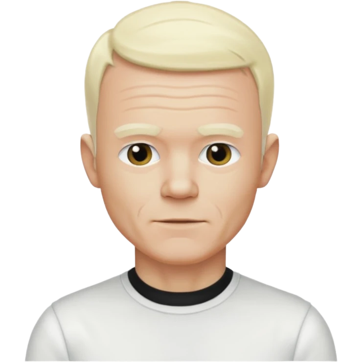 Jimmy Somerville with platinum blonde hair, white outfit emoji