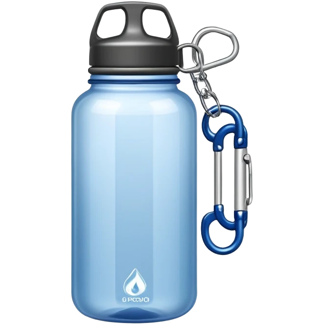 outdoor hiking water bottle with carabiner clip emoji