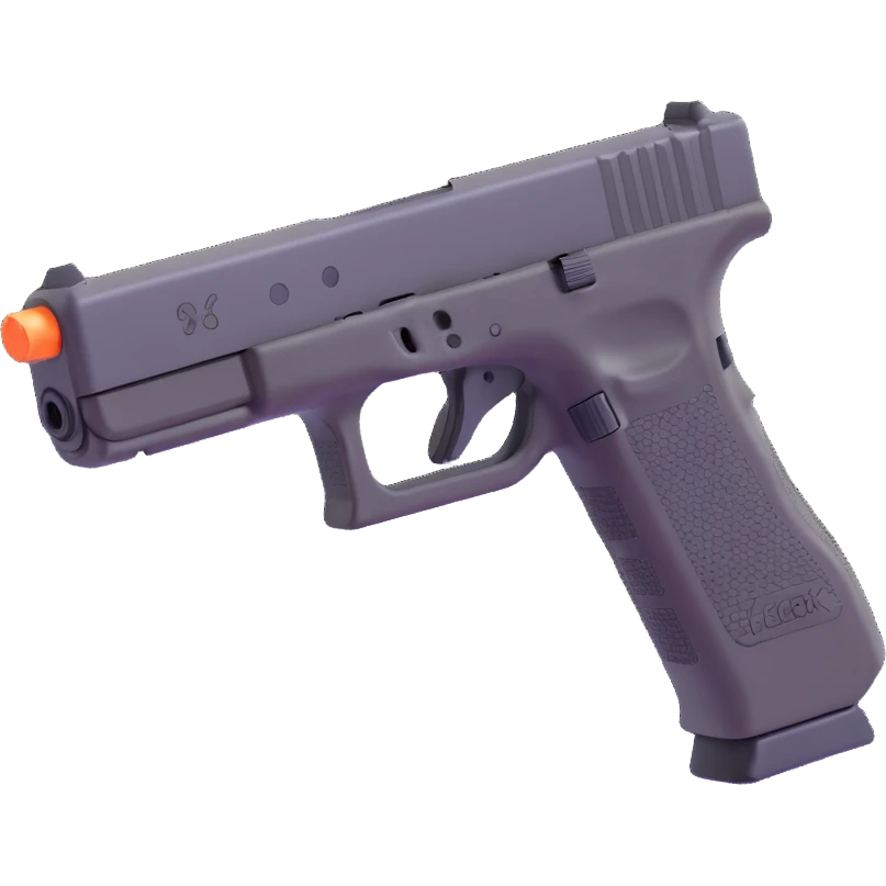 Glock 17 handgun, simple and clear emoji
