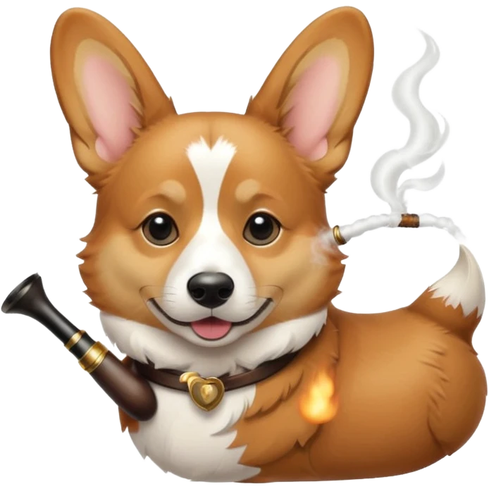 Corgi smoking emoji