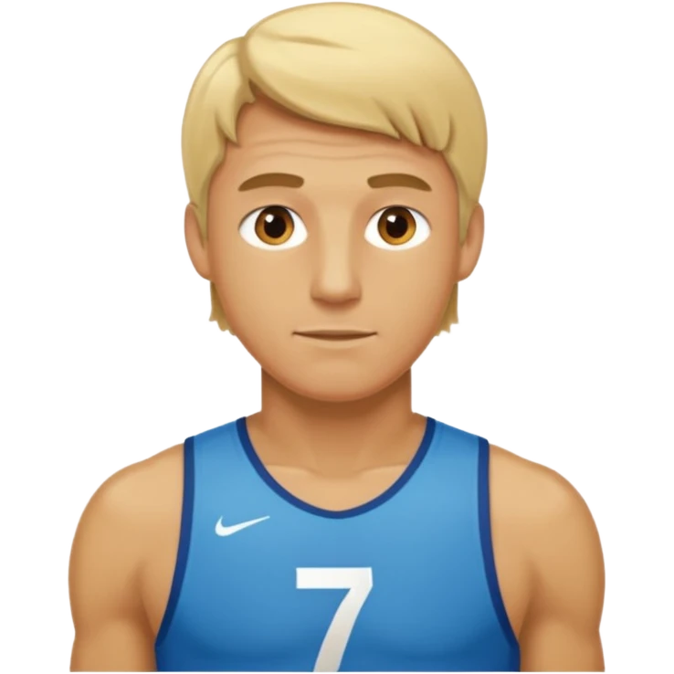 blonde man Number 7 Printed Athlete emoji