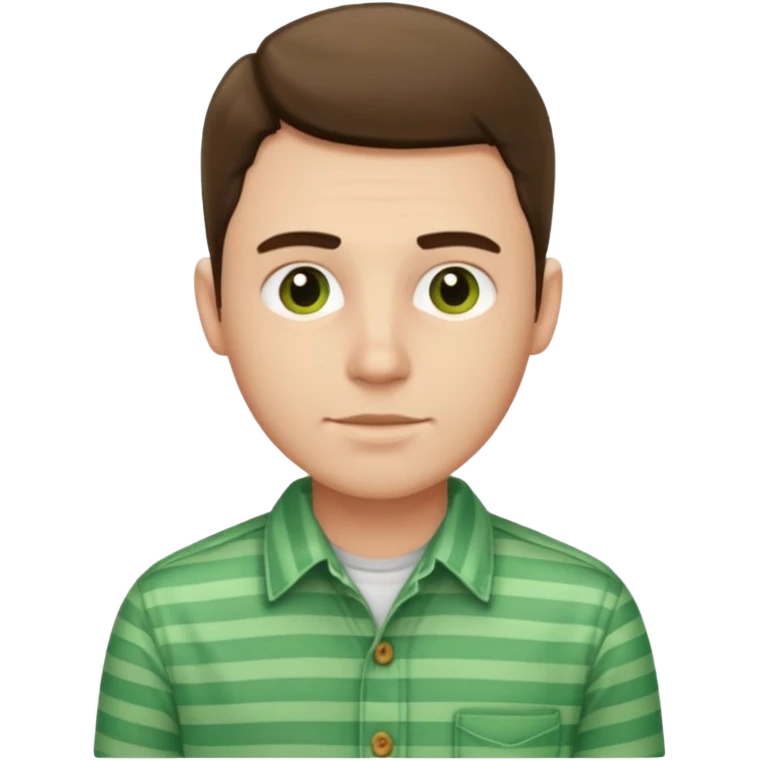 Man with green Striped Shirt not t shirt emoji