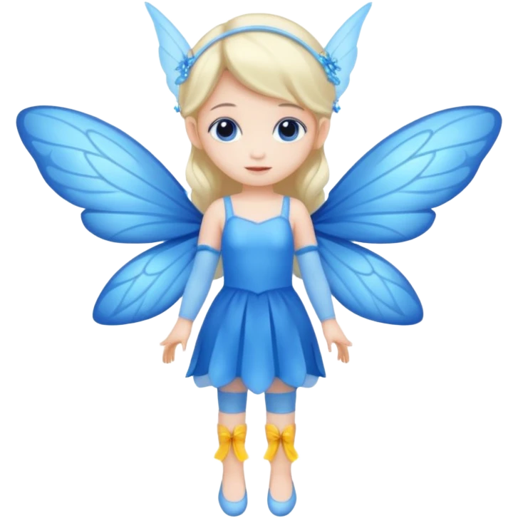 full body of little blue fairy emoji