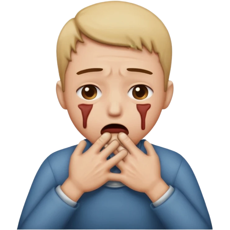 a person chocking themself with both hands  emoji