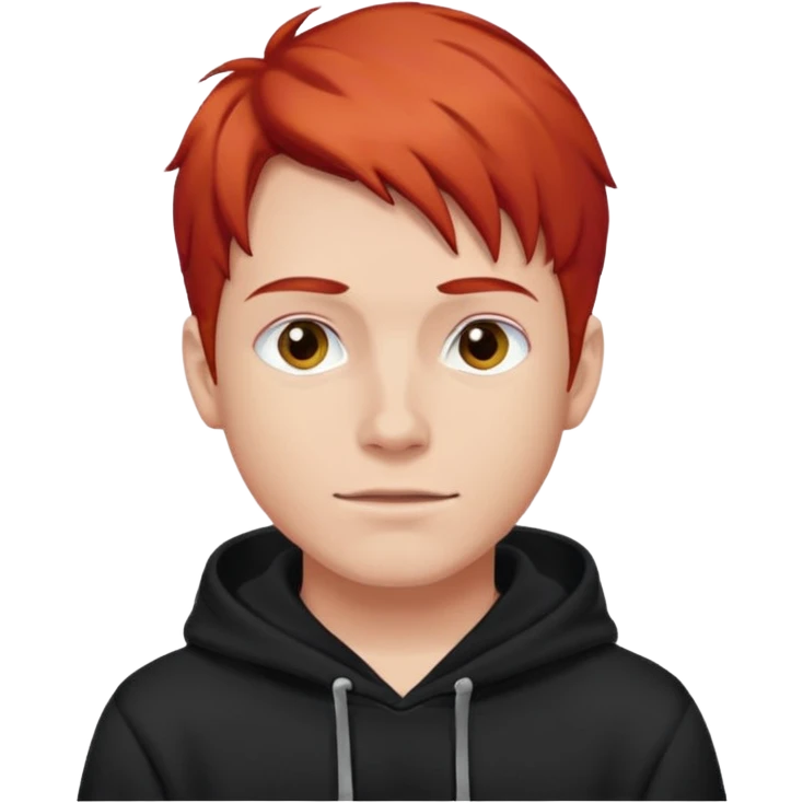 man with red hair and black hoodie emoji
