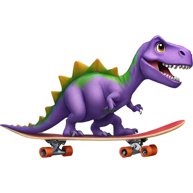 Dinosaur riding a skateboard  emoji