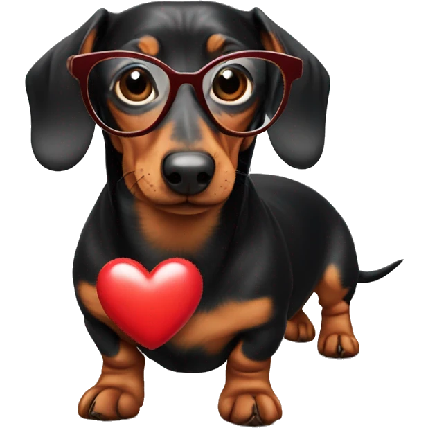 Dachshund with heart glasses emoji