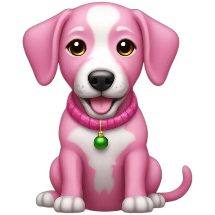 christmas pink dog emoji