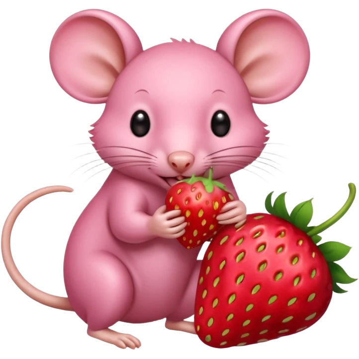 pink rat strawberrys emoji