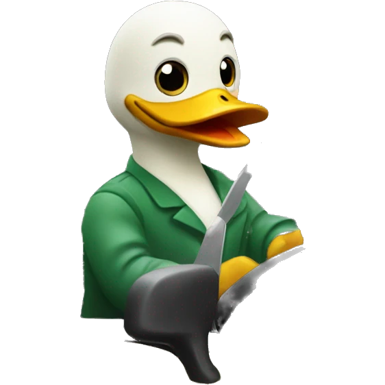 Duck driving a car emoji