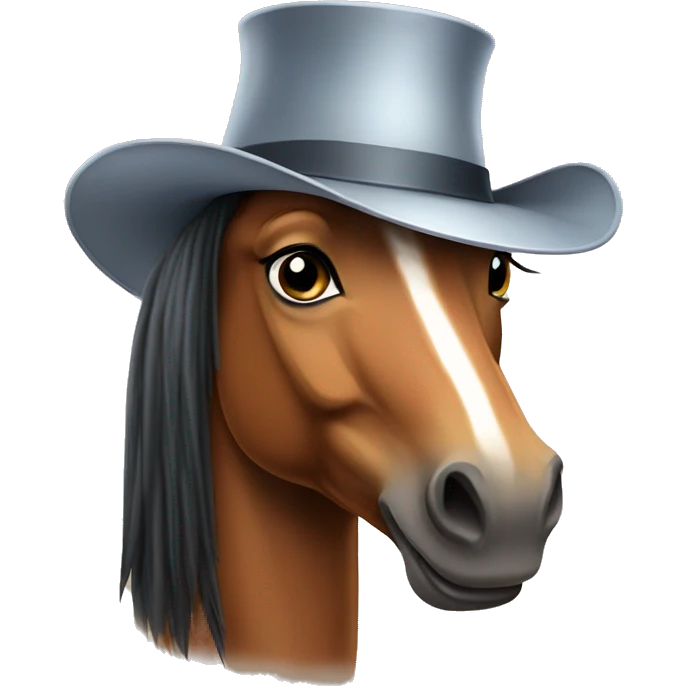 Horse wearing a hat emoji