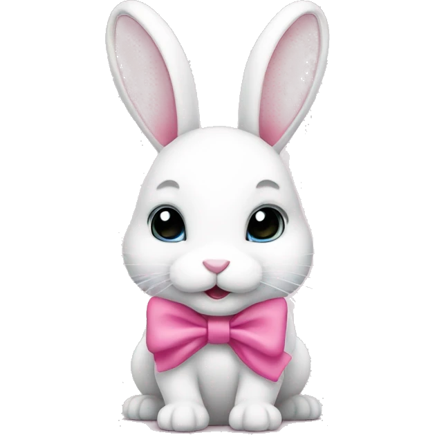 A white bunny with a pink bow emoji
