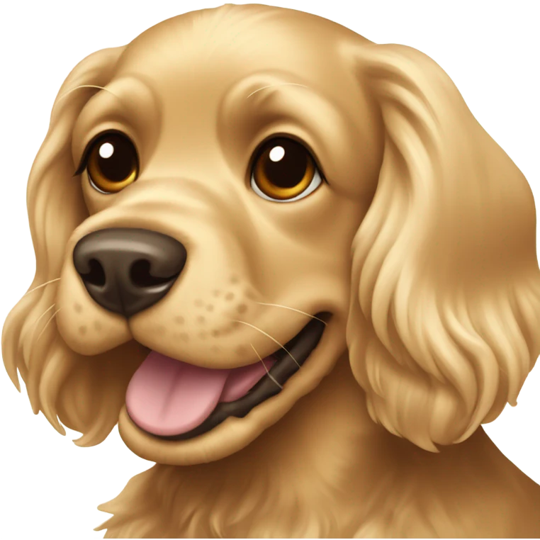 Blonde cocker spaniel Brown nose smiling emoji