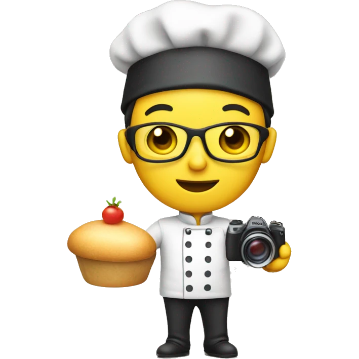 Chef, yellow skin, camera in hand  emoji