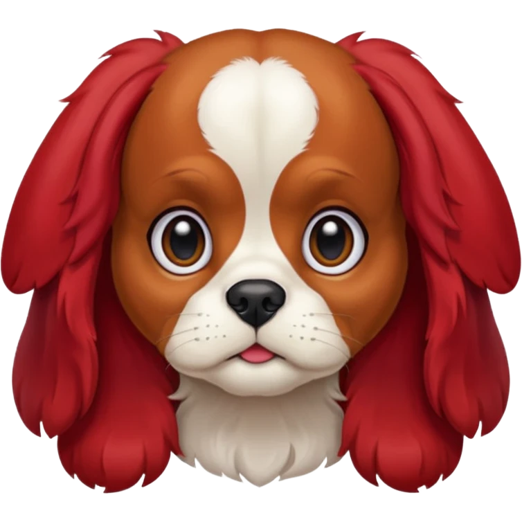 king charles cavalier all ruby colored emoji