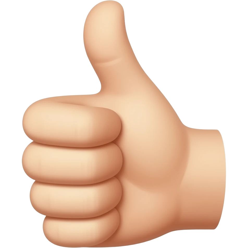 Quiero un pulgar arriba pero con el pulgar un poco recogido emoji