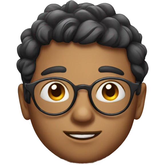 a face of a fairy with round glasses emoji