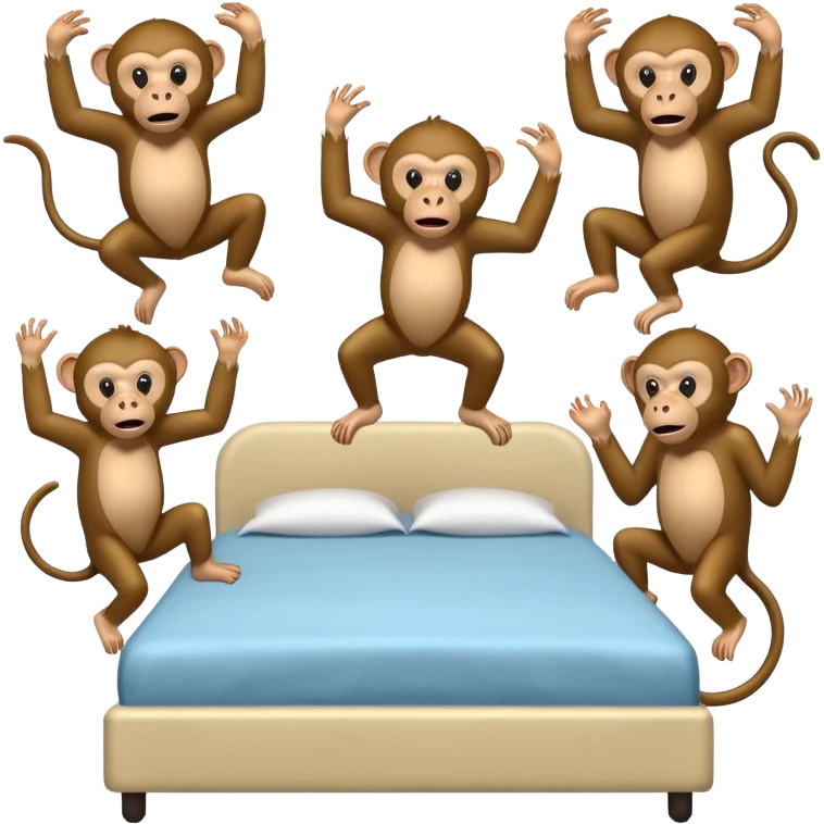 Cinco monitos salta en la cama uno se cayó se golpeó la cabeza mamá llamo al doctor ye le doctor dijo no más monos saita em la cama emoji