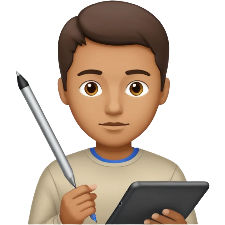 Man drawing on tablet emoji