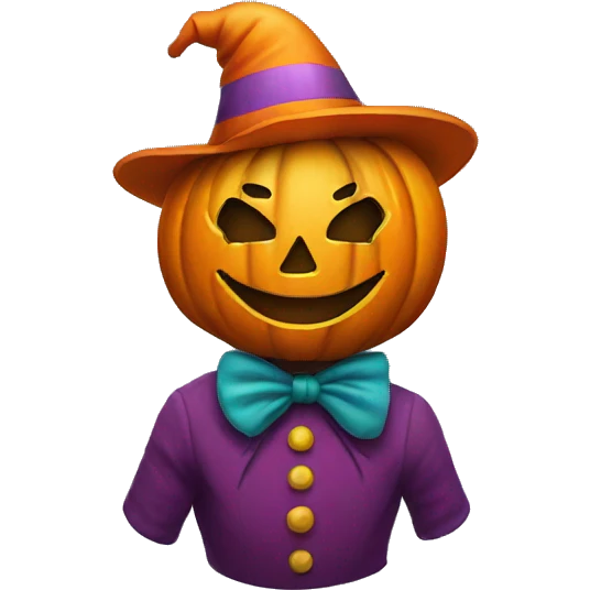 pumpkin in a clown costume emoji