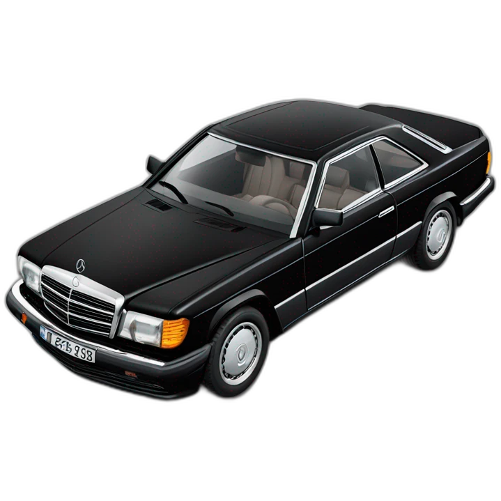 Black Mercedes w126 560 SEC AMG coupe emoji