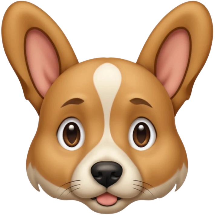 dog with big ear piercing on tip of the ear emoji