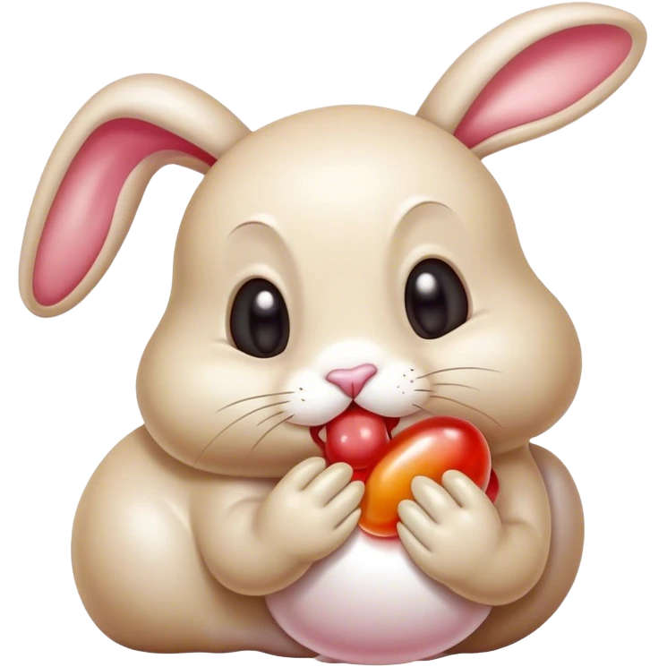 Jelly bean eating a rabbit  emoji