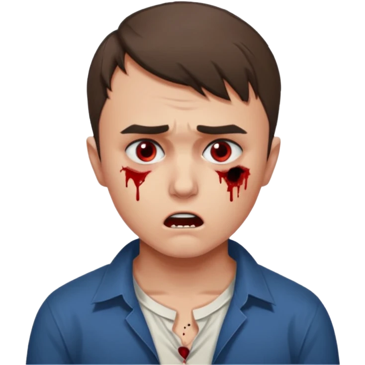 Charlie kirk with bullet hole on neck and scared expression  emoji