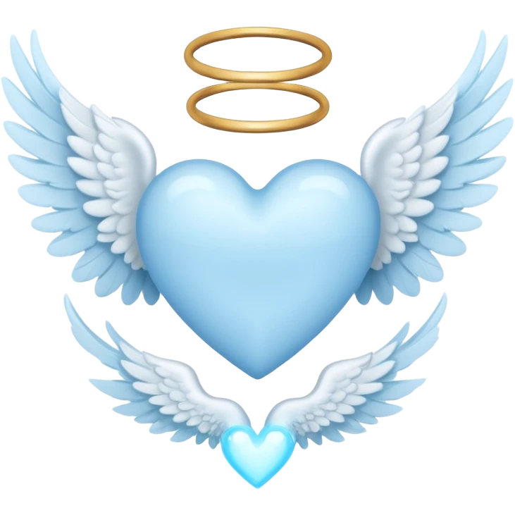 light sky blue heart with angel wing emoji