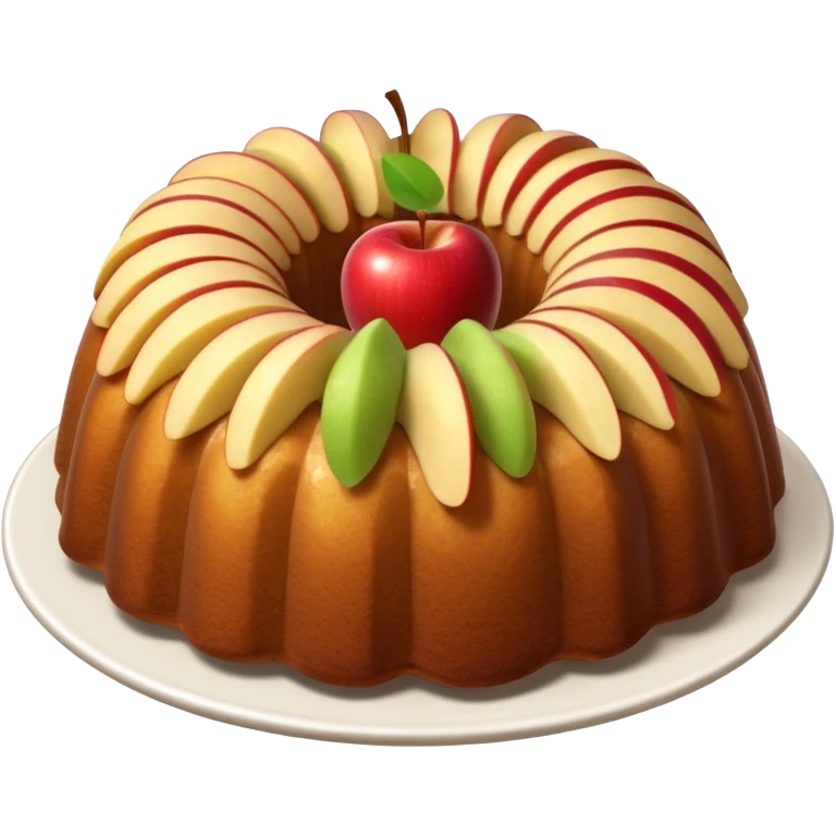 Bundt cake with apple slices in the middle  emoji