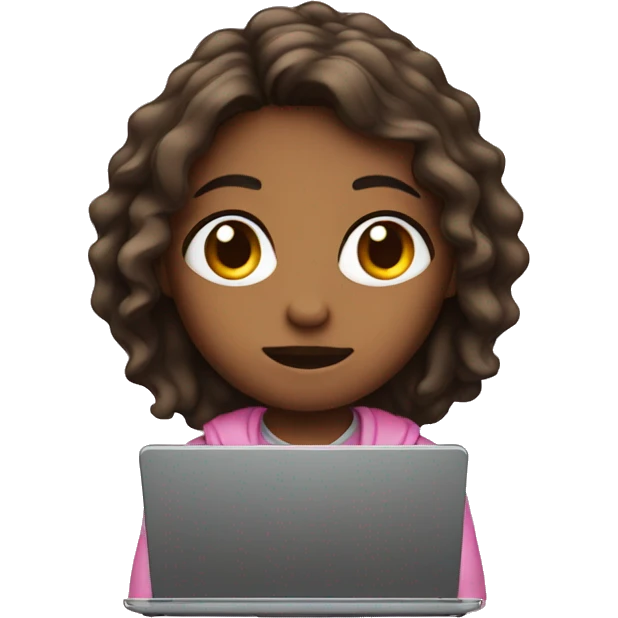 Girl in bad with laptop emoji
