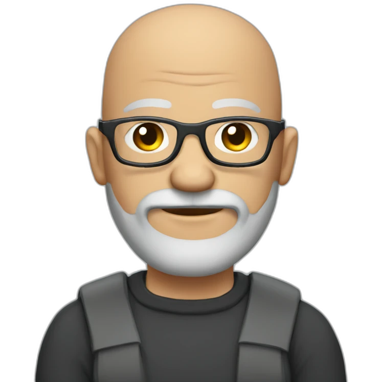 bald head graybeard glasses crossed arms emoji