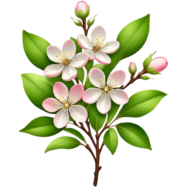 bouquet Apple blossom, luxuriant, stem, leaf, bud emoji