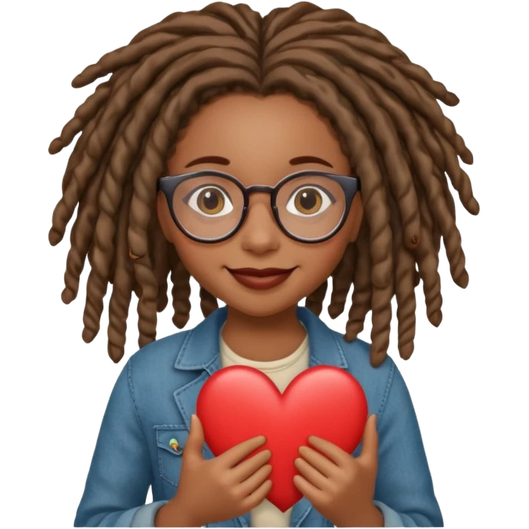 Girl Scouts African American girl with locs and glasses heart  emoji